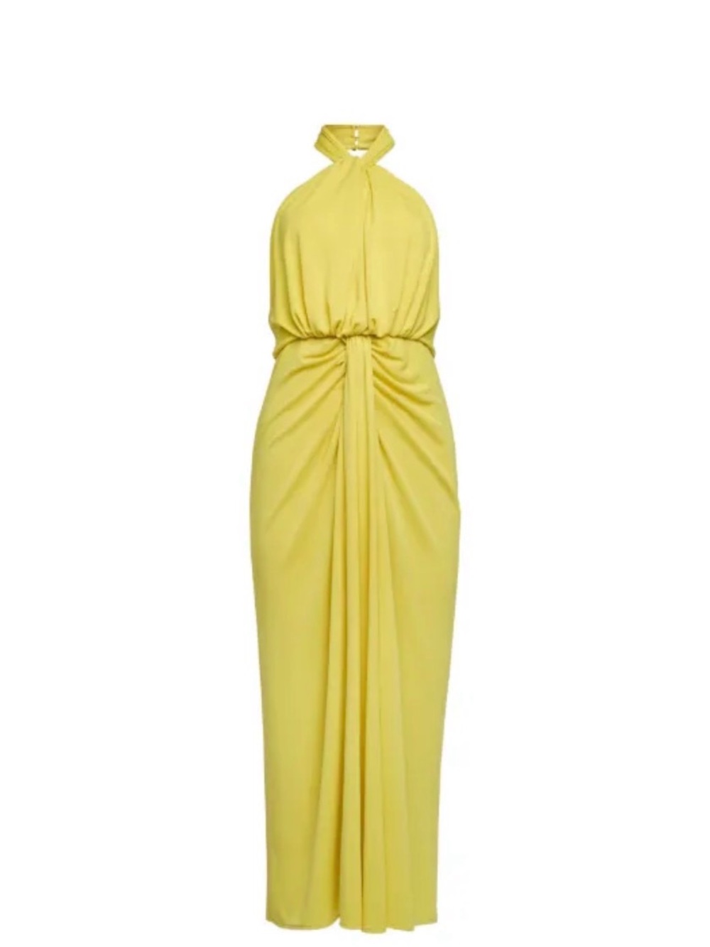 Cinq a Sept Yellow Kaily Halterneck Evening Dress